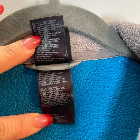 The North Face Full Zip Fleece Jacket Gray Teal Blue Women Medium #61661 - Picture 5 of 10